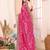 Pink woven design zari heavy work saree