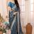 Blue ethnic motifs zari designer saree