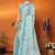 Sea green floral embroidered heavy work saree