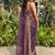 Purple embellished embroidered satin heavy work saree