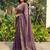 Purple embellished embroidered satin heavy work saree