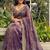Purple embellished embroidered satin heavy work saree