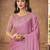Pink sequinned poly georgette saree