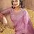 Pink sequinned poly georgette saree