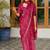 Pink pink printed silk blend bandhani sarees