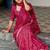 Pink pink printed silk blend bandhani sarees
