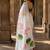 White floral linen blend designer block print saree
