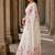 Off white floral linen blend designer block print saree