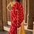 Red tie and dye linen blend designer block print saree
