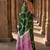 Green bandhani linen blend designer block print saree