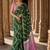 Green bandhani linen blend designer block print saree