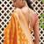 Yellow yellow organza  dual tone ethnic motif saree with unstitched blouse piece