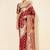 Maroon maroon organza  ethnic motifs saree with unstitched blouse piece