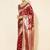 Maroon maroon organza  ethnic motifs saree with unstitched blouse piece
