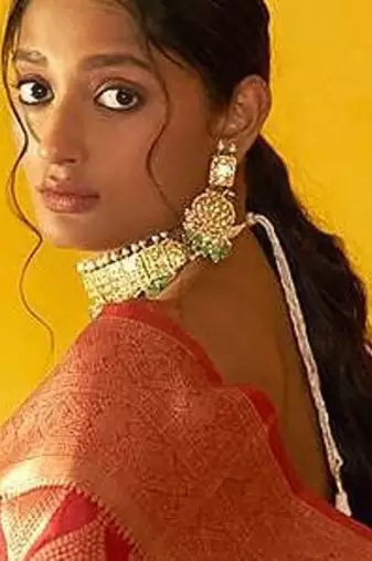 Red woven design zari organza kanjeevaram saree