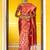 Pink pink organza  geometric design saree with unstitched blouse piece