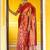 Pink pink organza  geometric design saree with unstitched blouse piece