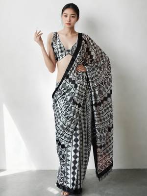 Black silk blend saree 1