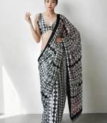 Black silk blend saree