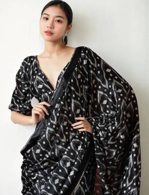 Black silk blend saree 1