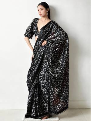 Black silk blend saree 2