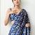 White abstract printed ready to wear saree