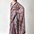 Peach floral printed ready to wear saree