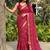 Maroon printed woven cotton sarees