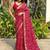 Maroon printed woven cotton sarees