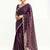 Purple embellished zari satin heavy work saree