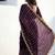 Purple embellished zari satin heavy work saree