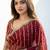 Maroon embellished zari satin designer saree