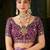 Purple paisley embroidered satin designer saree