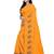 Yellow yellow & blue floral embroidered silk blend  jamdani saree