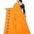 Yellow yellow & blue floral embroidered silk blend  jamdani saree