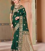 Green embellished zari kanjeevaram saree