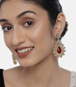 Kundan dangle drop earrings indian traditional bollywood jewelry