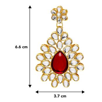 Kundan dangle drop earrings indian traditional bollywood jewelry 4