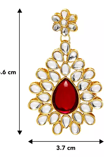 Kundan dangle drop earrings indian traditional bollywood jewelry