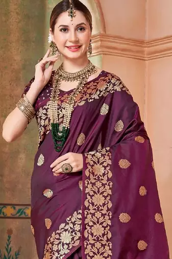 Purple purple kanjeevaram sarees
