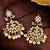 Faux kundan white pearl chandbali earrings indian bollywood jewelry