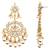 Faux kundan white pearl chandbali earrings indian bollywood jewelry