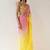 Multicolor ombre pure chiffon saree