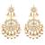 Faux kundan white pearl chandbali earrings indian bollywood jewelry