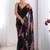 Black floral pure chiffon saree