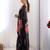 Black floral pure chiffon saree