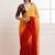 Multicolor ombre pure chiffon saree