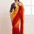 Multicolor ombre pure chiffon saree