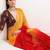 Multicolor ombre pure chiffon saree
