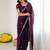 Purple embellished embroidered pure georgette saree